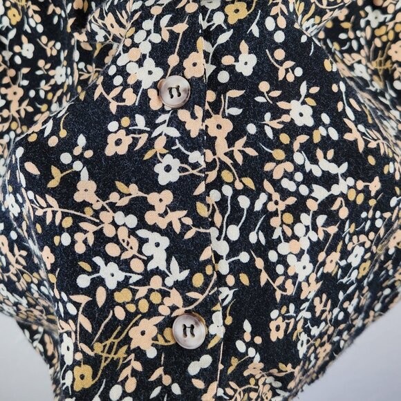 Reformation Laurel 3/4 Sleeve Button Up Blouse Top Goldfield Floral Print sz XS - Picture 7 of 10